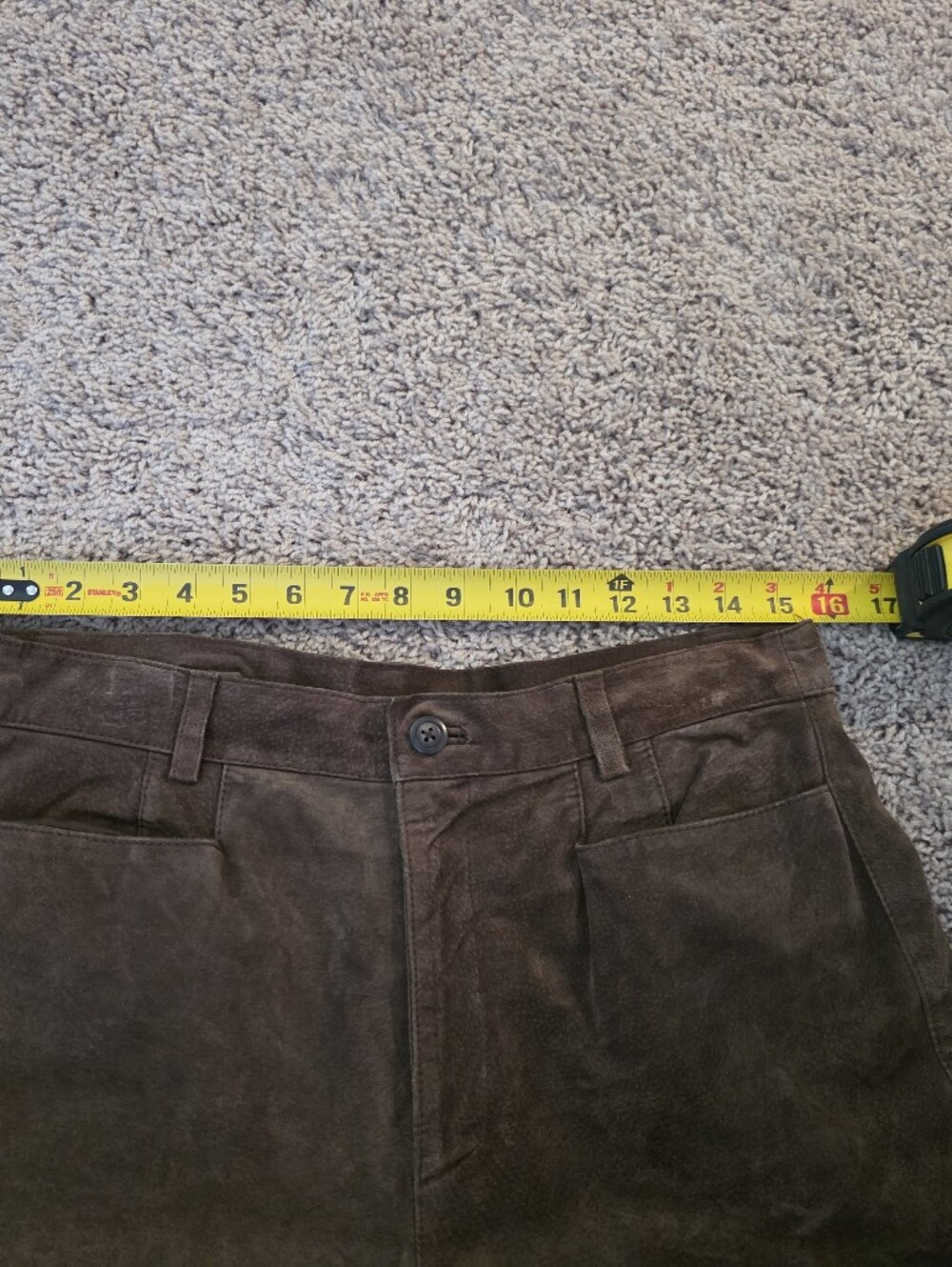 Vintage Suede Leather Staight Leg Pants 90s Western Chic Womns 12 Sonoma Jean Co - Picture 8 of 8